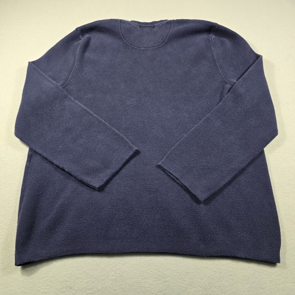 Cherokee Sweater Mens Large Navy Blue Cotton Knit Pullover Crew Neck Long Sleeve - Picture 4 of 9